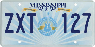 MS license plate ZXT127