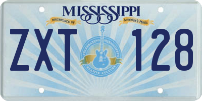 MS license plate ZXT128