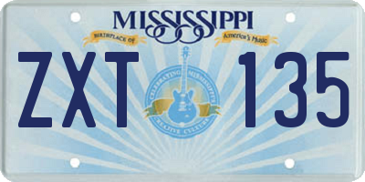 MS license plate ZXT135