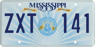 MS license plate ZXT141