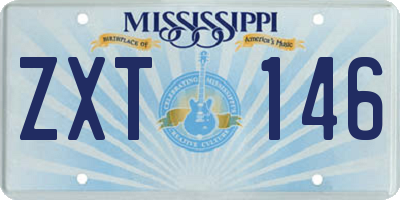 MS license plate ZXT146