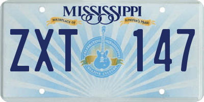 MS license plate ZXT147
