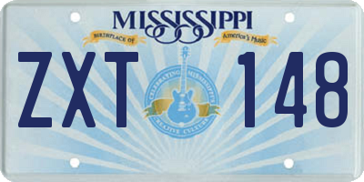 MS license plate ZXT148