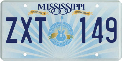 MS license plate ZXT149