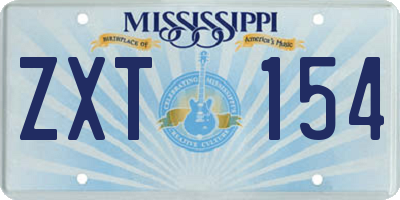 MS license plate ZXT154