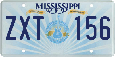 MS license plate ZXT156