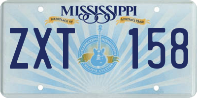 MS license plate ZXT158