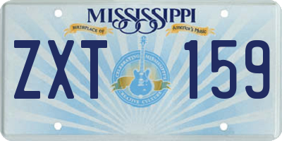 MS license plate ZXT159