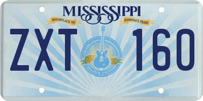 MS license plate ZXT160
