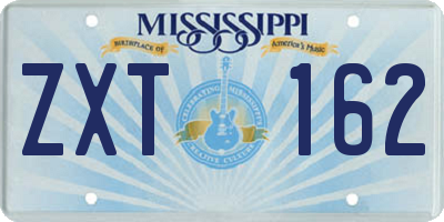 MS license plate ZXT162