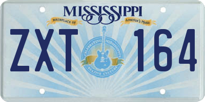 MS license plate ZXT164