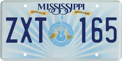 MS license plate ZXT165