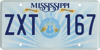 MS license plate ZXT167