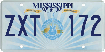 MS license plate ZXT172
