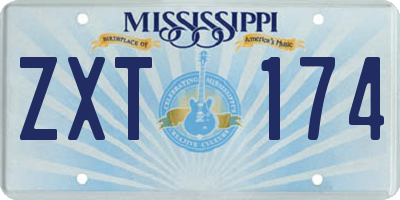 MS license plate ZXT174