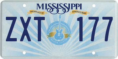 MS license plate ZXT177