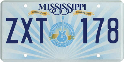MS license plate ZXT178