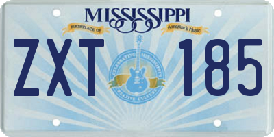 MS license plate ZXT185