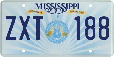 MS license plate ZXT188