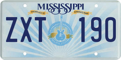 MS license plate ZXT190
