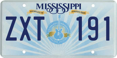 MS license plate ZXT191