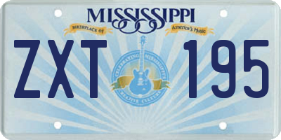 MS license plate ZXT195