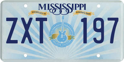 MS license plate ZXT197