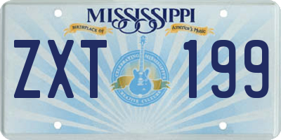MS license plate ZXT199