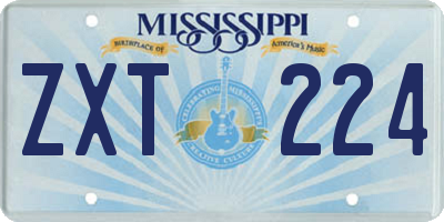 MS license plate ZXT224
