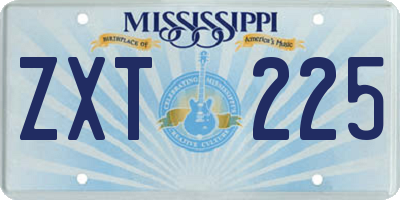 MS license plate ZXT225