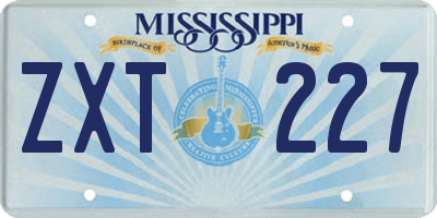MS license plate ZXT227
