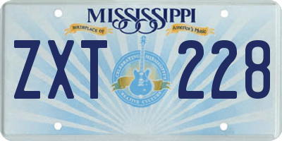 MS license plate ZXT228