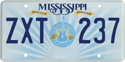 MS license plate ZXT237