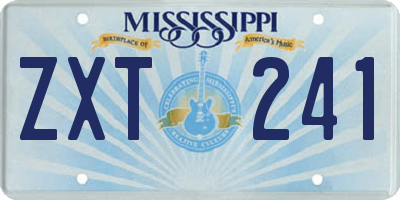 MS license plate ZXT241