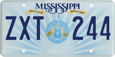 MS license plate ZXT244
