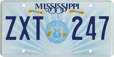 MS license plate ZXT247