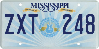 MS license plate ZXT248