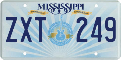 MS license plate ZXT249