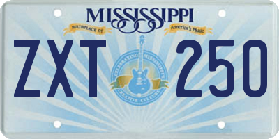 MS license plate ZXT250