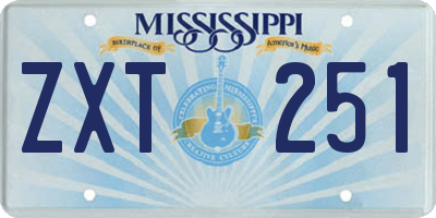 MS license plate ZXT251