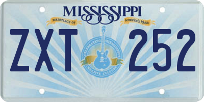 MS license plate ZXT252