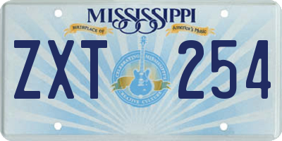 MS license plate ZXT254
