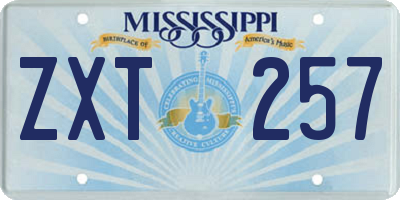 MS license plate ZXT257