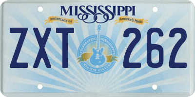 MS license plate ZXT262