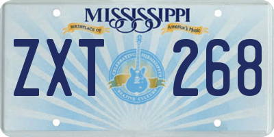 MS license plate ZXT268