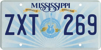 MS license plate ZXT269