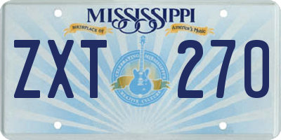 MS license plate ZXT270