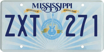 MS license plate ZXT271