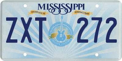 MS license plate ZXT272