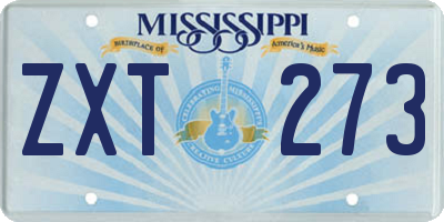 MS license plate ZXT273